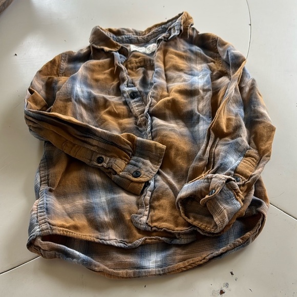 Zara Other - 🌸Zara Kids Brown and Gray Plaid Button Down Shirt